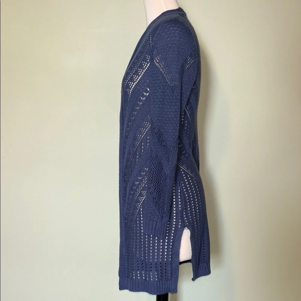LOVE ELLIE Navy Blue Long Open-Front Cardigan Sweater Size Small - Picture 3 of 8